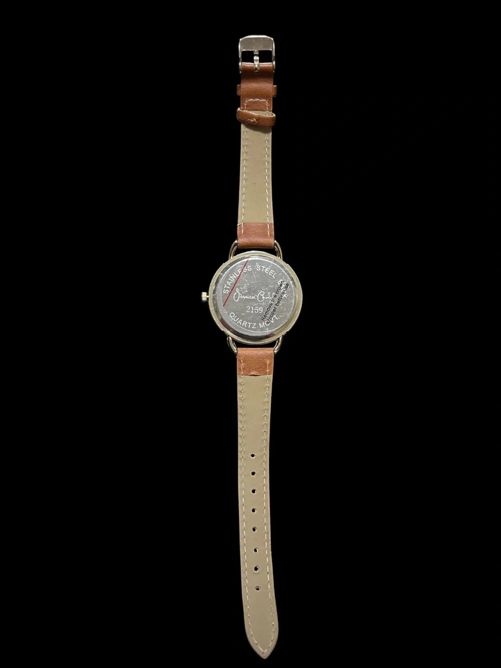 Classic Women's Brown Leather Strap Watch with Gold Accents